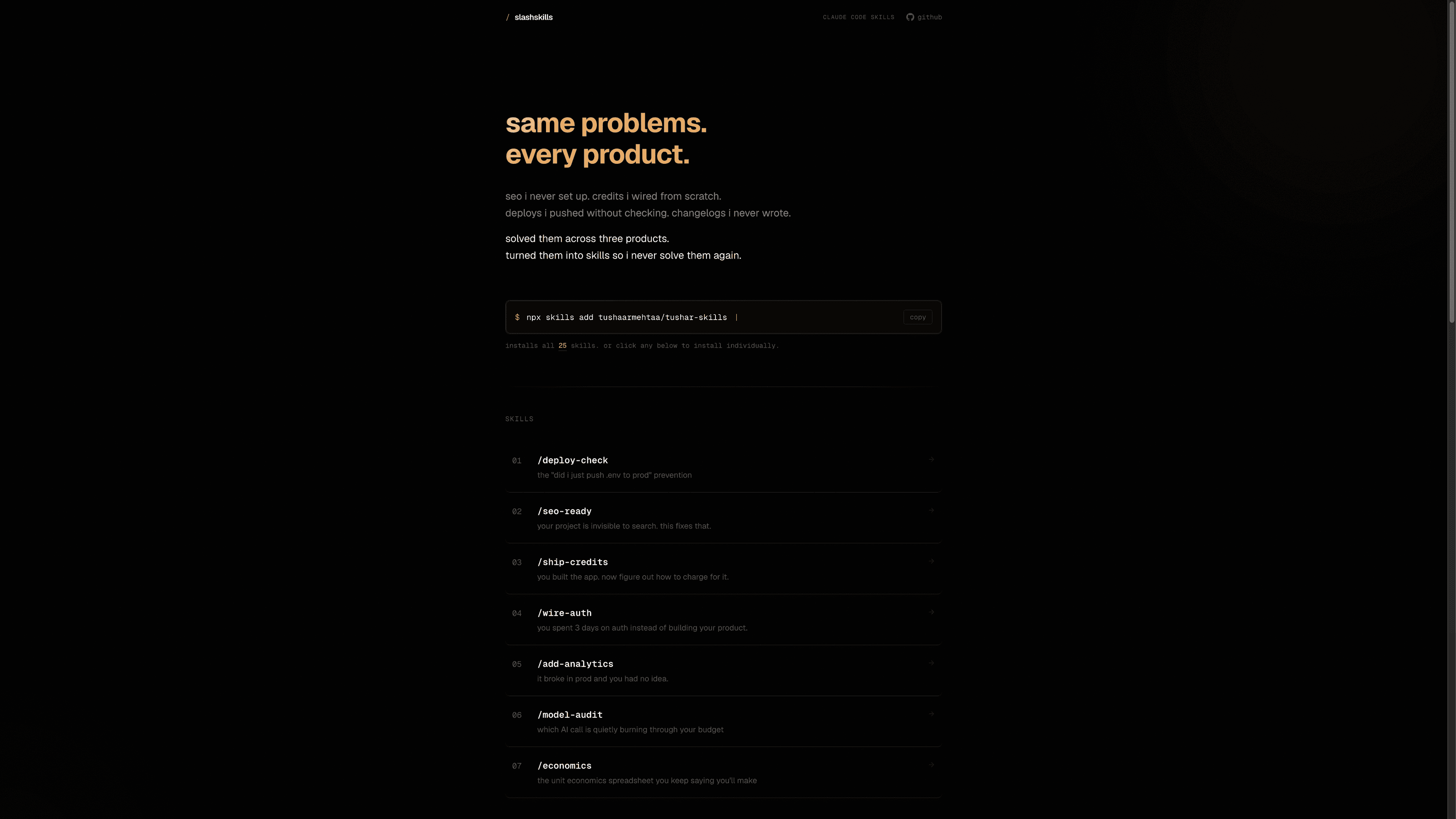 slashskills homepage