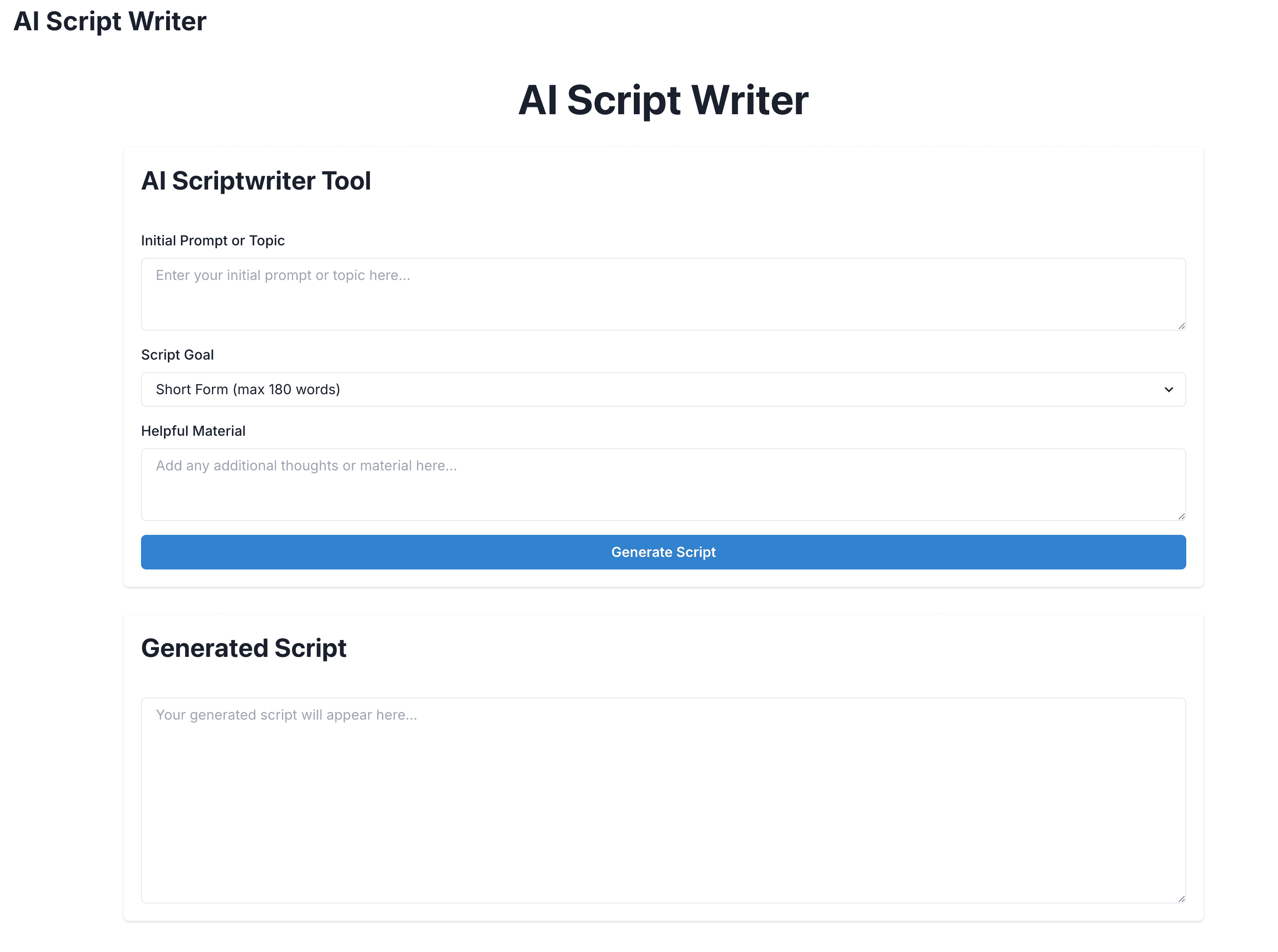 Script generator